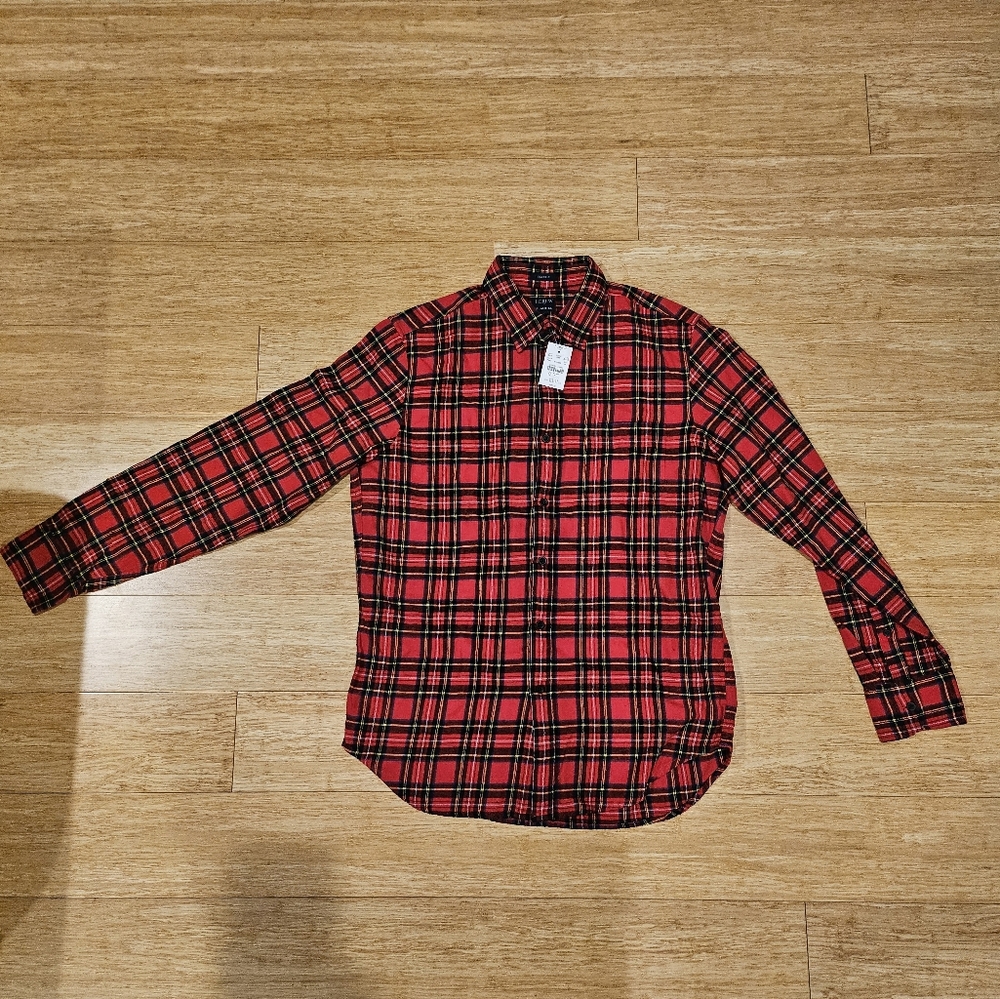 J. Crew Red Flannel Medium - Picture 2 of 6